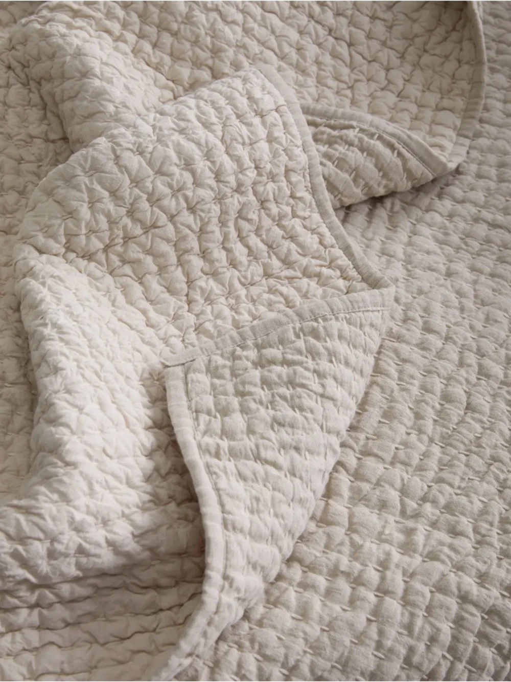 Quince European Linen and Cotton Stitch Quilt in Natural King/Cal King 856